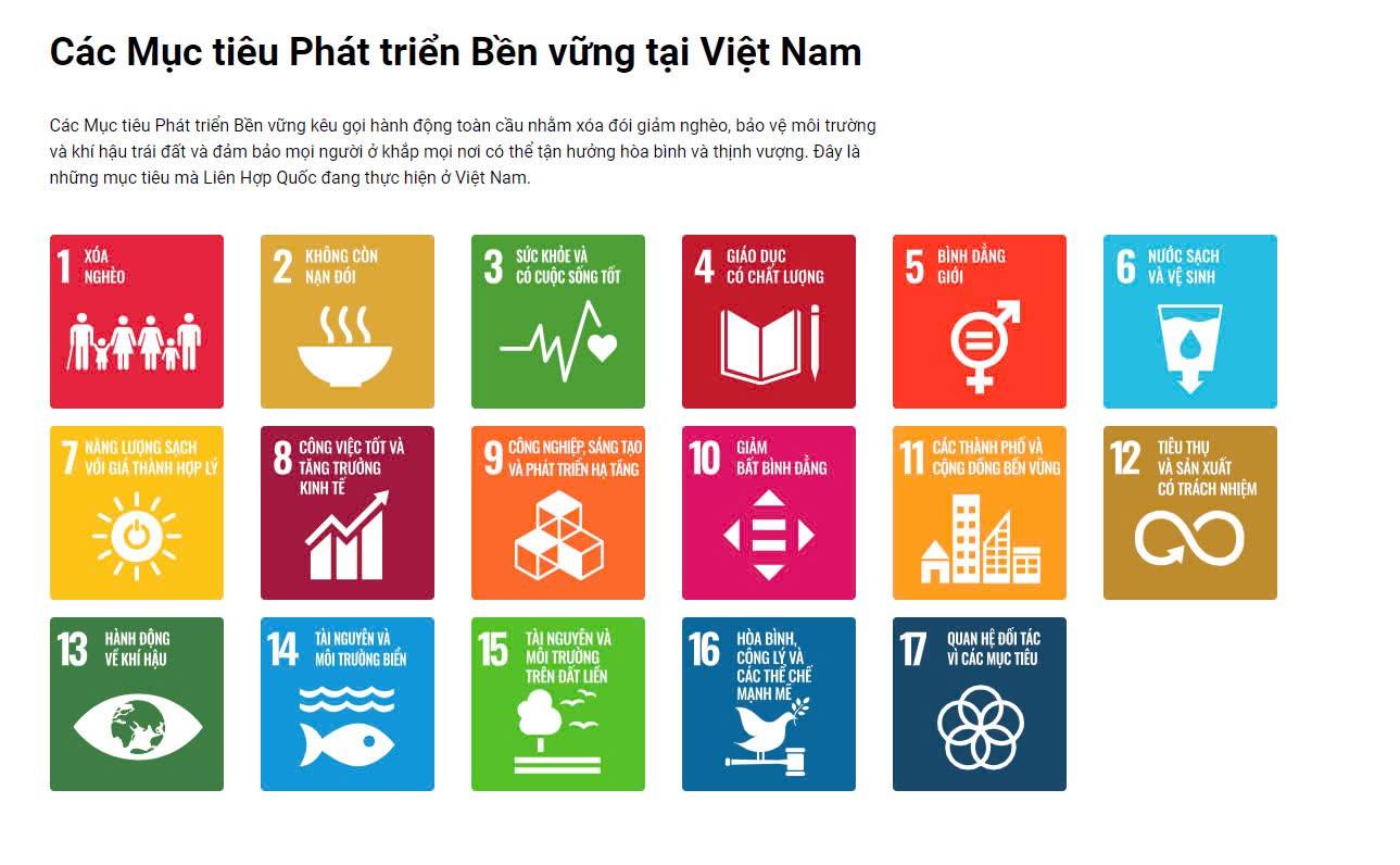 Danh sách các tiêu chí phát triển dựa trên các mục tiêu bền vững của Unicef